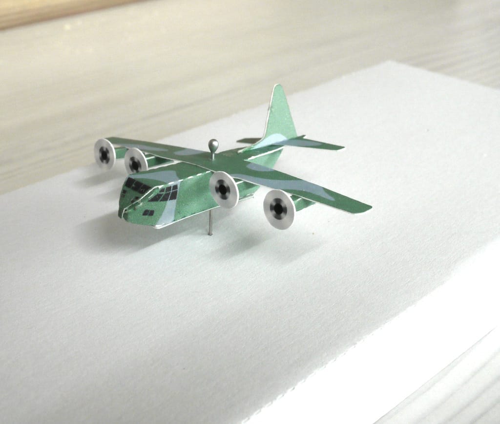 Miniature paper airplane: Hercules C-130