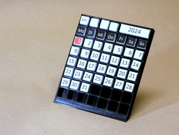 3D printed perennial monthly desktop calendar